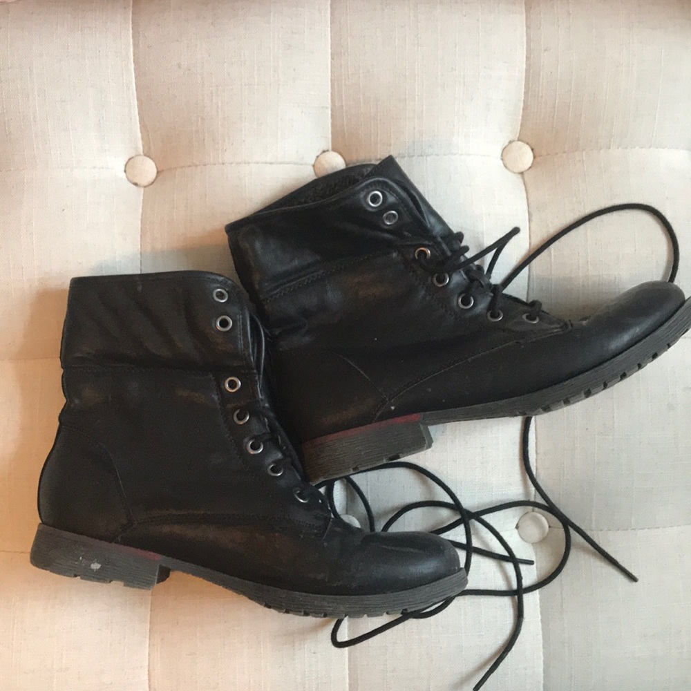 Black combat boots
